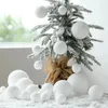 Party Decoration 4-10cm White Foam Christmas Balls Ornaments Xmas Tree Hanging Pendants For Home 2024 Year Navidad Gifts