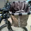 Bicycle Front Basket Bike Small Pet Dog Carry Pouch 2in1 Detachable MTB Handlebar Tube Hanging Basket Fold Baggage Bag 5KG Load 240202