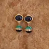 Dangle Oorbellen 2024 Vintage Drop Earring Natuursteen Malachiet Paleis Retro Trendy Voor Wemen Feestsieraden