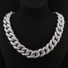 Hip Hop Jewelry Men Necklace 925 Silver Iced Out Luxury VVS Moissanite Diamond Cuban Chain