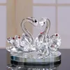 Adornos de cisnes de cristal, figuras de vidrio, pisapapeles, manualidades, cisne creativo, figuras de cristal, decoraciones de escritorio para sala de estar 240125