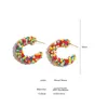 Hoop Earrings AENSOA Handmade Rainbow Seed Bead For Women Gold Plated Twisted Metal Round Colorful Beaded Jewelry 2024