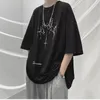 T-shirt da uomo in puro cotone estivo manica corta oversize ampia e traspirante gioventù Harajuku streetwear magliette palestra top vestiti Y2k 240124