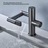 Kökskranar Intelligent Digital Display Waterfall Faucet Modern roterande diskbassäng Mekaniska armklickor Kall och vattenblandare