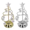 Christmas Decorations LED Tree Lamp Small Crystal Decorative Iron Night Light Ornament For Gift Ornaments