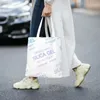 Shoppingväskor återanvändbar kiseldioxid gelpaket pastellpåse kvinnor axel duk tygt tvättbara livsmedelsaffärer shoppare