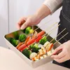 Dinnerware Stainless Steel Storage Tray Rectangular With Lid Small Box Physical Kitchen Fresh-keeping