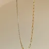 18k Guldpläterad halsband Tarnish Free rostfritt stål Mixed Design Paper Clip Zircon Tennis Chain Jewelry