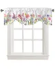 Rideau à fleurs de tulipes, plantes de printemps, fenêtre courte, cantonnière à attacher réglable pour salon, draperies de cuisine