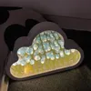 DIY Cloud Tulip LED Nocne światło dziewczyny Ozdoby sypialni Creative PO Frame Mirror Lampa stołowa Espejo de Tulipanes Prezenty urodzinowe 240127