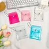 Sacos de armazenamento mulheres crianças meninas batom fone de ouvido moeda mini bolsas caso transparente pvc quadrado claro pequena chave carteiras bolsa