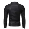 Повседневная кожаная куртка для мужчин, весенне-осеннее пальто, мотоциклетное байкерское облегающее пальто, мужская черная, синяя одежда, большие размеры S-3XL 240202