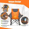 Camp Furniture 2 Stück übergroßer, beheizter Campingstuhl für Erwachsene, zusammenklappbare Outdoor-Schaukelstühle mit 3 Heizstufen, robuster, tragbarer Schaukelstuhl