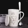 Tazze Zodiaco cinese Tazza in ceramica Ratto Personalità creativa Tendenza Acqua Tazza da ufficio per uomo e donna con coperchio