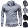 Chic hommes Zip Up manteau décontracté marque hommes col montant sweats pas de sweat à capuche fermeture éclair pour sweat à capuche homme sweat 240127