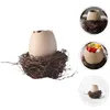 Vasos decoração cerâmica bisque hidropônico decorativo avestruz casca de ovo ninho de pássaro vaso suculento potes durável casa flor com