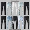 AMR Designer Slim Fit USA Ripped Hiphop Motorcycle Spods Mens Y2K chude dżinsy ukres kroplówki pantelones