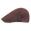 Bérets 2024 Casquette de béret pour hommes bleu marine été maille patchwork chapeau pour femmes vacances en plein air respirant casquettes de golf britanniques réglable Bailey