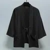 Mäns jackor Mens Casual Dark Cloak Drape Feeling Cut Autumn and Winter Outer Wear Three-Quarter Sleeve Cardigan Fashionable Thin Jacket