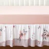 4 Pcs Crib Bedding Set For Boys Girls Including Blanket Skirt Sheets Diaper Stacker Pink Flower Soft Baby 240127