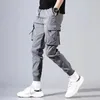 Moda Hip Hop Uomo Pantaloni cargo Streetwear Tuta da uomo Pantaloni da jogging Tendenza Pantaloni casual formali Uomo Punk Streetwear Pantaloni neri 240124