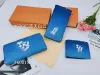 Gradient Color Letter Wallet Blue Sky White Cloud Multiplewallets Luxury Brand Multi-Card Position Men Zippy plånbok Kvinnor Kopplingspåsar Mynt Purs