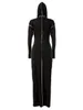 LW Plus Size Lady Sexy Womens Autumn Winter Dress Hooded Collar Standed BodyCon Elegant Black BodyCon Long Sleeve Sweat Dresses 240202