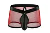 Underpants 2024 Men Mesh Boxers Ultra-Thin Hollow Out Transparent Open Crotch Gay Underwear U Convex Penis Bag Jockstrap