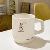 Koffiepotten 300 ml Koreaanse stijl Retro keramische printbeker Creatieve huishoudelijke ontbijtmelk Watermok Paar kopjes