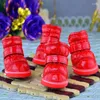 Vestuário para cães 4 unidades / conjunto sapatos à prova d'água inverno pet antiderrapante chuva botas de neve calçados grossos quentes para prewalkers meias botas