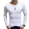 Męskie koszule T-T-sens Męskie T-sens Seksowne koszulki z dekoltem w szpic Slim Fit Casual Sport Mięsień Designer Solid Tops Baza