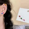 Boucles d'oreilles trois paires couleur bonbon, ensemble frais, petite fille mignonne, Simple et exquise, bijoux sauvages, vente en gros