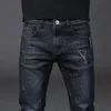 Hommes hiver thermique jean neige chaud noir bleu Stretch droit homme polaire Denim pantalons longs Cool qualité crayon pantalon 240127