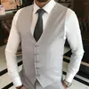 Abiti da uomo Thorndike Beige Strip Suit Slim Fit 3 pezzi Blazer Pantaloni Set elegante festa di nozze Tuxedo per uomo Costume Homme