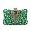 Groen Kwastje Vrouwen Avondtassen Diamanten Kleine Dag Clutch Luxe Keten Schouder Handtassen Voor Party Houder Portemonnee 240119