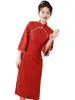 Vestidos casuais casamento nupcial cheongsam noiva estilo chinês tradicional vestido de renda roupão mulheres primavera qipao magro festa vestido