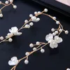 Hair Clips Fashion Bridal Wedding Crystal Accessories Pearl Flower Headband Bride Hairband Bead Decoration Comb For Women Jewelry