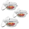 Double Boilers 3 Pcs Instant Noodles School Canteen With Rice Heating Pot Jacketed Kettle Enamel Baby