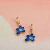 Boucles d'oreilles gothiques en émail, couleur mignonne, pendentif fleur, plume, étoile de mer, tendance, Yin Yang Tai Chi, bijoux pour femmes, 2024