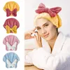 Cheveux super absorbants de serviette pour la microfibre sèche rapide humide avec le turban d'arc bouclé