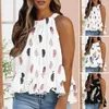 Women's Blouses Casual Women Plunge Ruched Sleeveless T-Shirts Vest Outfits Summer Halter Ruffles Top Streetwear