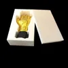 26cm Golden Football Goalkeeper Gloves Trophy Resin Crafts Gold Plated Soccer Award Customizable Gift Fans League Souvenirs 240127