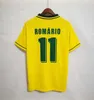 Brasil Vintage Jersey Romario Rovaldo Brazils Carlos Ronaldinho Camisa de Futebol 1998 2002 Ronaldo Kaka 2006 2000 1994 1970 1957 1950 Pele Retro Soccer Jerseys