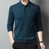 Poloshirt voor heren Niet-pluche Mode Casual Gebreide wollen trui met lange mouwen Warme polo's De Rayas 240123