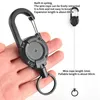 Nyckelringar 1st lätt att dra elastisk nyckelringspänne ståltråd rep sportig anti-stöld utdragbar nyckelring anti förlorade tillbehör
