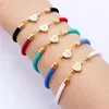 Charm Armbänder 2024 DIY Liebe Herz Anfangsbuchstabe Adjsutable Armband Paar Bunte Seil Für Frauen Zubehör Schmuck Geschenk