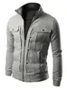 Button Jacket Coat Men Fashion Sweatshirt Cardigan Multi Mens Plus Size S- 4XL240127