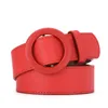 Riemen Damesriem Ronde gesp PU-leer Mode-accessoires Tailleband Bruin Rood Kaki Taille Arnes Mujeres Cintura Ceinture