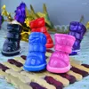 Vestuário para cães 4 unidades / conjunto sapatos à prova d'água inverno pet antiderrapante chuva botas de neve calçados grossos quentes para prewalkers meias botas