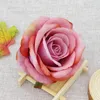 Fleurs décoratives 5 pièces de haute qualité flanelle Roses tête décorations de noël pour la maison mariage Festival fête cadeau bricolage Scrapbook artificiel